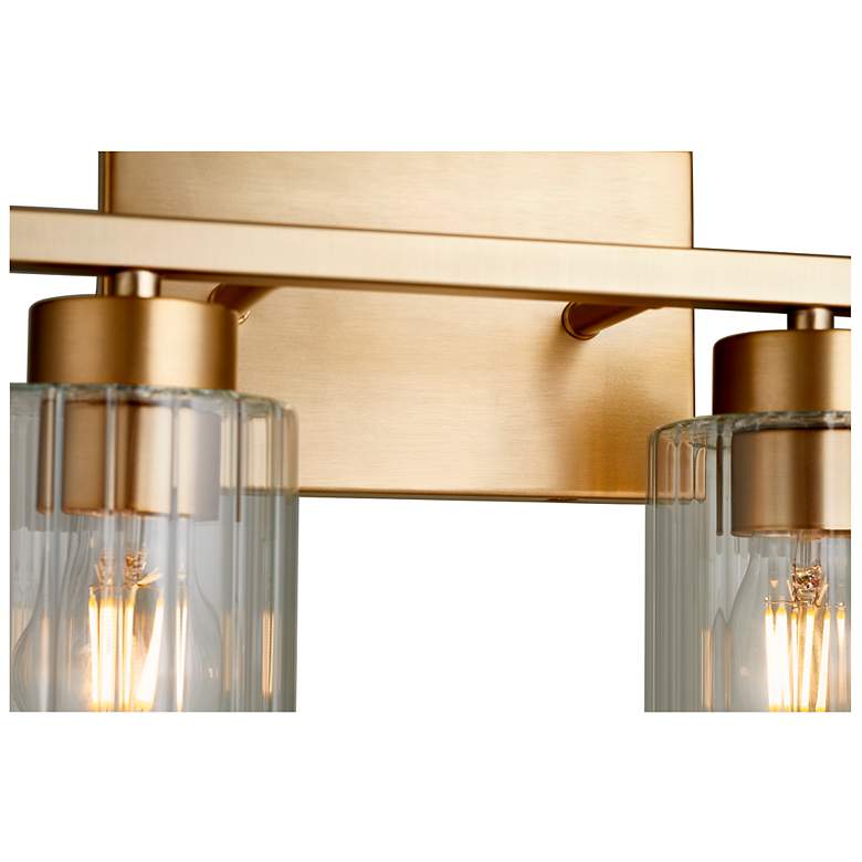 Image 2 Quorum Ladin 9 1/2" High Aged Brass 2-Light Wall Sconce more views