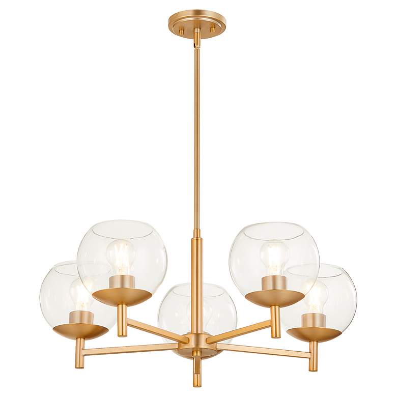 Image 5 Quorum Lyon 27" Wide Aged Brass 5-Light Chandelier more views