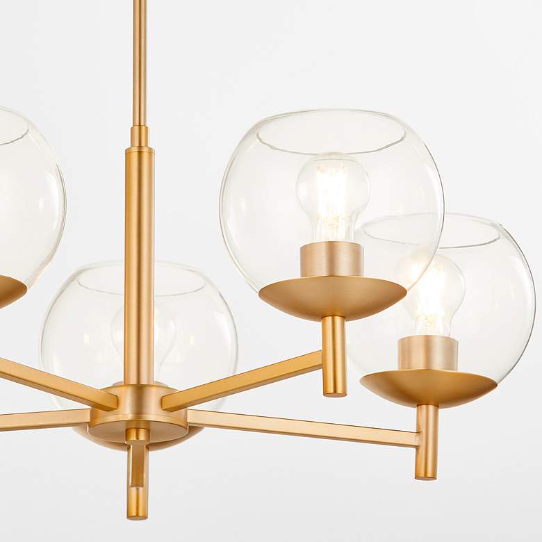 Image 6 Quorum Lyon 27" Wide Aged Brass 5-Light Chandelier more views