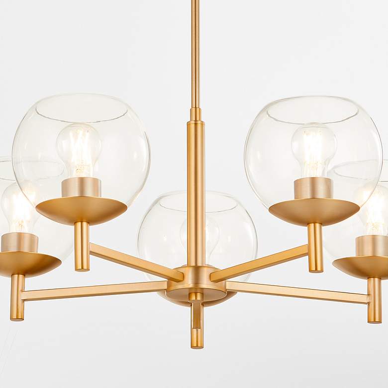Image 7 Quorum Lyon 27" Wide Aged Brass 5-Light Chandelier more views