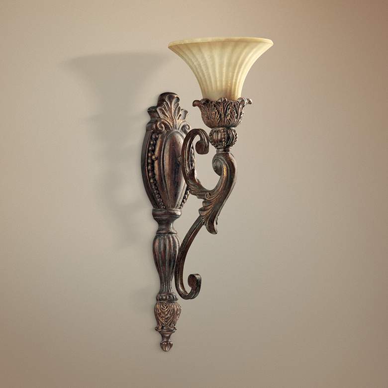 Image 1 Quorum Madeleine 21 1/2" High Corsican Gold Wall Sconce