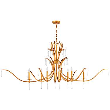Quorum Majesty 62" Wide Gold 8-Light Candle Chandelier