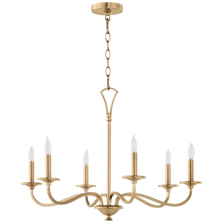 Image 1 Quorum Maryse 29" Wide Aged Brass 6-Light Chandelier