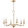 Quorum Maryse 29" Wide Aged Brass 6-Light Chandelier