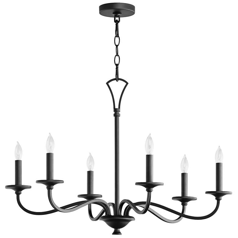 Image 1 Quorum Maryse 29" Wide Matte Black 6-Light Chandelier