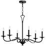 1_Quorum Maryse 29" Wide Matte Black 6-Light Chandelier