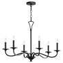 2_Quorum Maryse 29" Wide Matte Black 6-Light Chandelier more views