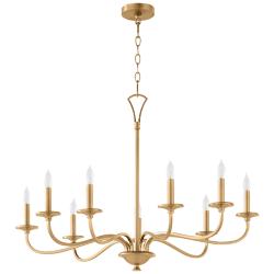 Quorum Maryse 37" Wide Angel Brass 9-Light Chandelier