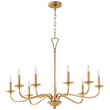 Quorum Maryse 37" Wide Angel Brass 9-Light Chandelier