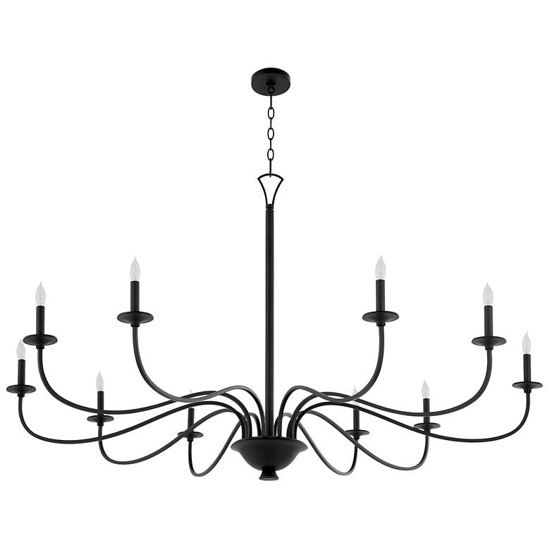 Image 1 Quorum Maryse 60" Wide Matte Black 10-Light Chandelier