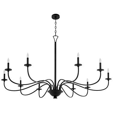 Quorum Maryse 60" Wide Matte Black 10-Light Chandelier