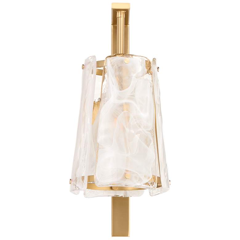 Image 1 Quorum Prestige 14" High Aged Brass Wall Sconce
