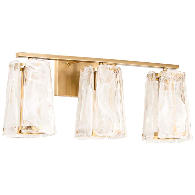 Image 1 Quorum Prestige 24"W Aged Brass 3-Light Vanity Bath Light