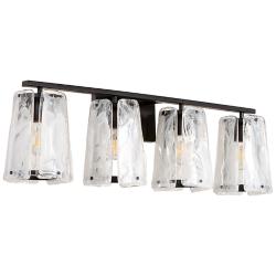 Quorum Prestige 33" Wide Matte Black 4-Light Bath Light