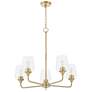 1_Quorum Raymond 27" Wide 5-Light Aged Brass Chandelier