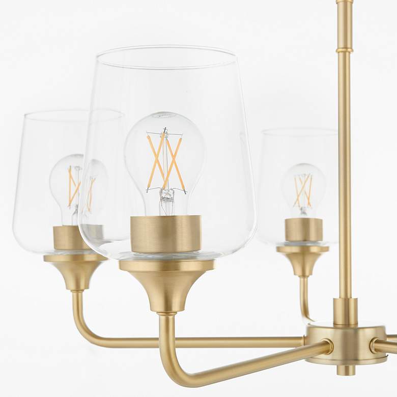Image 4 Quorum Raymond 27" Wide 5-Light Aged Brass Chandelier more views