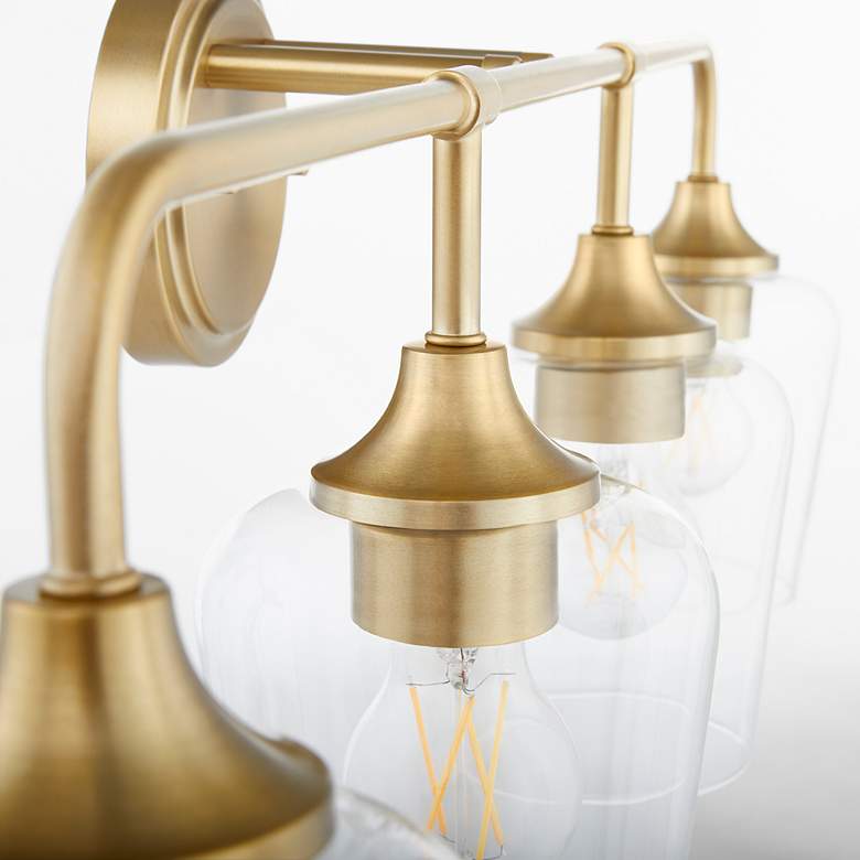 Image 4 Quorum Raymond 32" Wide Aged Brass 4-Light Vanity Bath Light more views