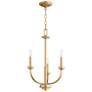 1_Quorum Reyes 18 1/2" Wide Aged Brass 3-Light Chandelier