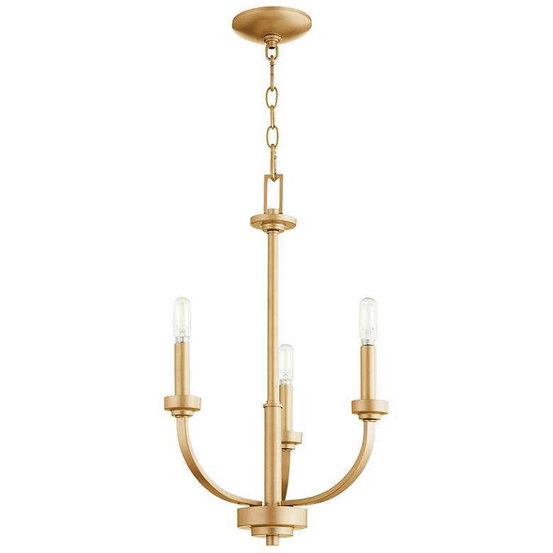 Image 2 Quorum Reyes 18 1/2" Wide Aged Brass 3-Light Chandelier more views