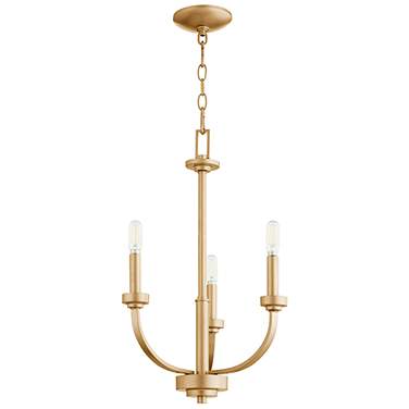 Quorum Reyes 18 1/2" Wide Aged Brass 3-Light Chandelier
