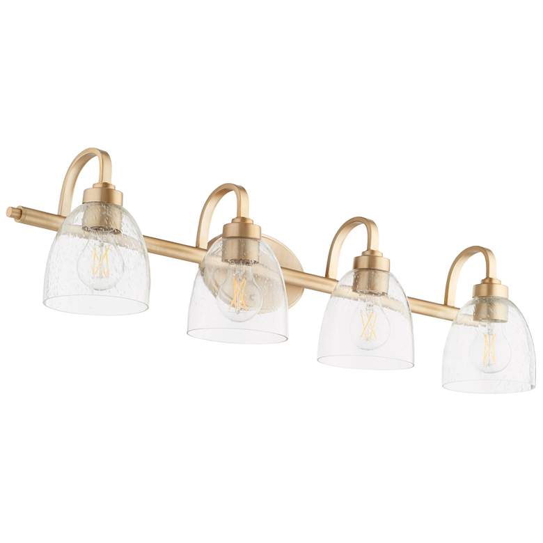 Image 1 Quorum Reyes 33 1/2" Wide Aged Brass 4-Light Bath Light