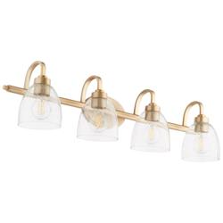 Quorum Reyes 33 1/2" Wide Aged Brass 4-Light Bath Light