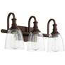 Quorum Richmond 20 1/4" Wide Oiled Bronze 3-Light Bath Light