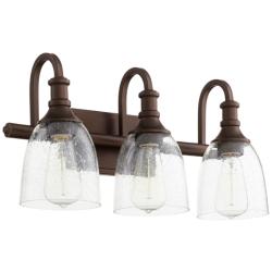 Quorum Richmond 20 1/4" Wide Oiled Bronze 3-Light Bath Light