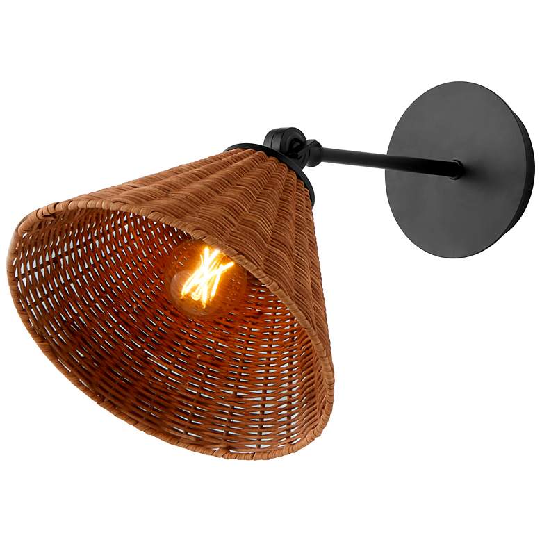 Image 2 Quorum Robinson 10" High Matte Black Wall Sconce more views