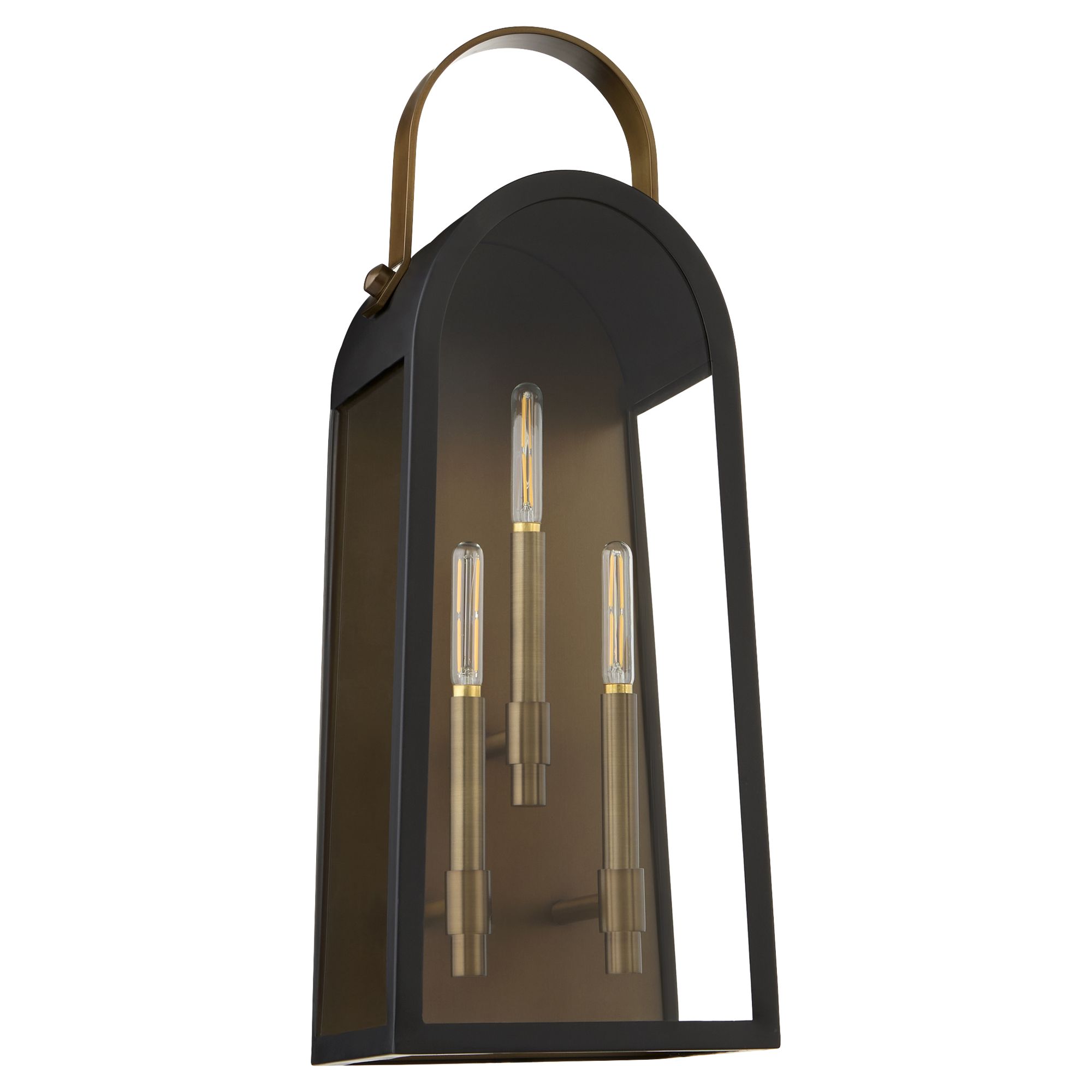 Image 2 Quorum Rossi 25" High Matte Black 3-Light Outdoor Wall Light more views