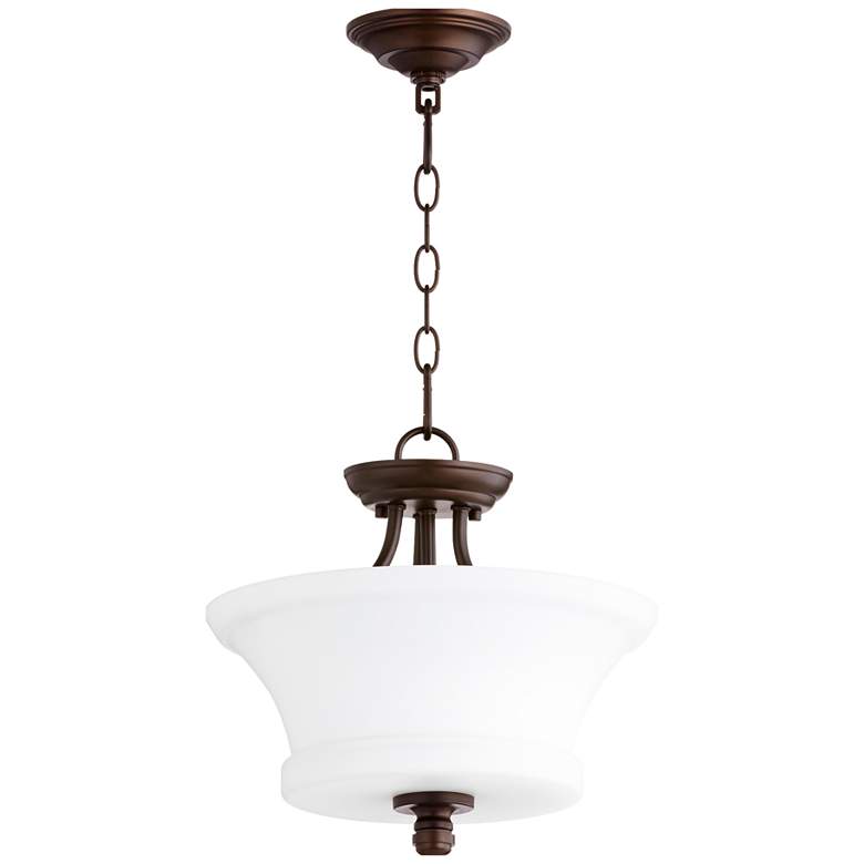 Image 1 Quorum Rossington 13" Wide Oiled Bronze Ceiling Light
