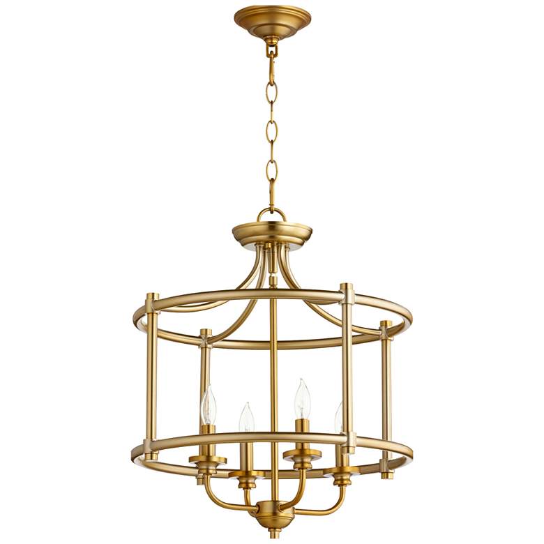 Image 1 Quorum Rossington 18" Wide Aged Brass 4-Light Ceiling Light