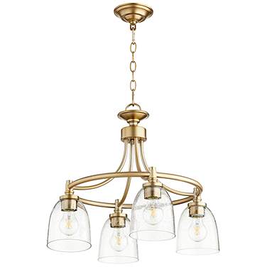 Quorum Rossington 21" Wide Aged Brass 4-Light Chandelier