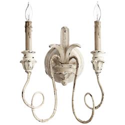 Quorum Salento 12&quot; Wide Persian White Candelabra Scroll Wall Sconce