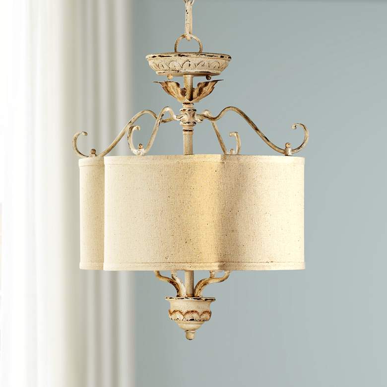 Image 1 Quorum Salento 4-Light 18" Wide Persian White Shade Chandelier
