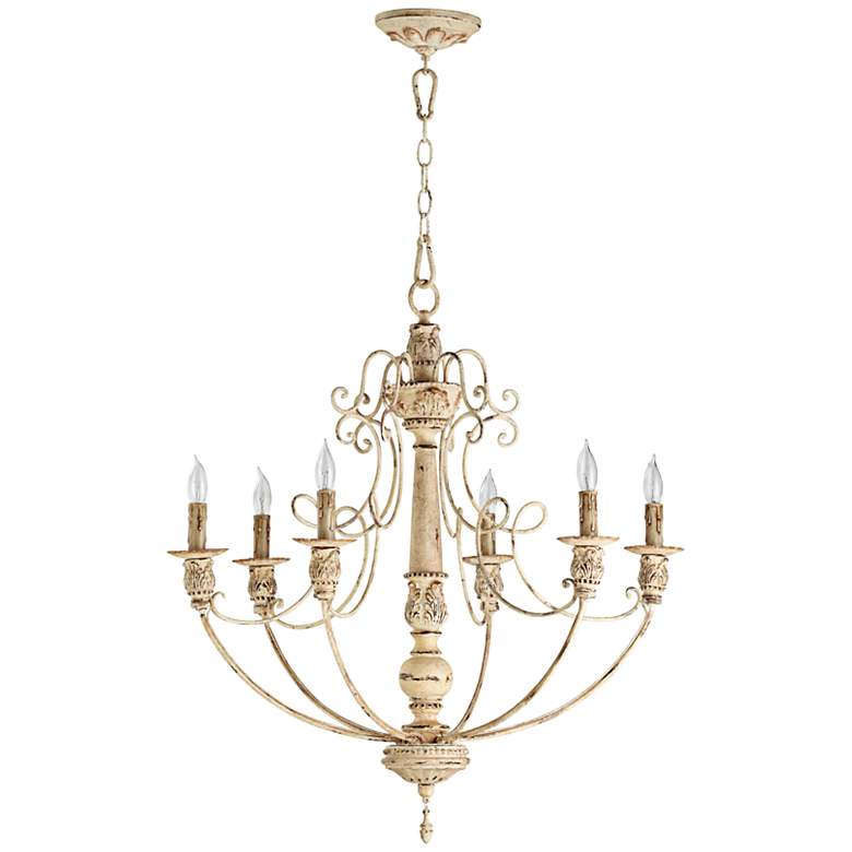 Image 2 Quorum Salento 6-Light 27 inch Wide Persian White Chandelier