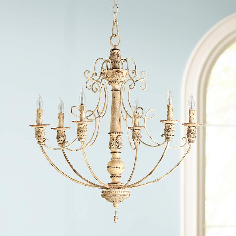 Image 1 Quorum Salento 6-Light 27" Wide Persian White Chandelier