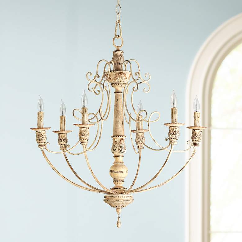 Image 1 Quorum Salento 6-Light 27 inch Wide Persian White Chandelier