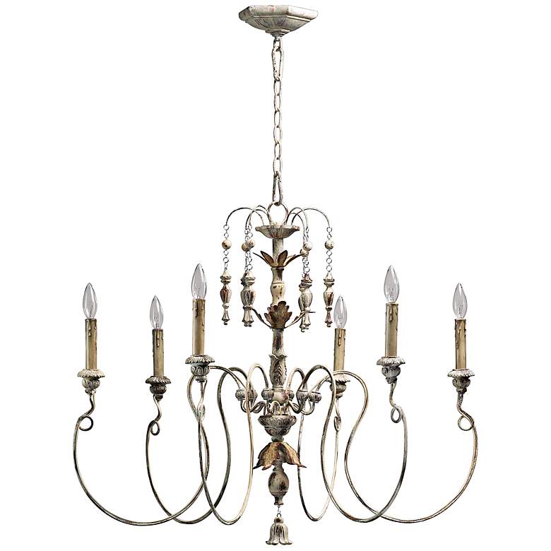 Image 3 Quorum Salento 6-Light 32 inch Wide Persian White Traditional Chandelier