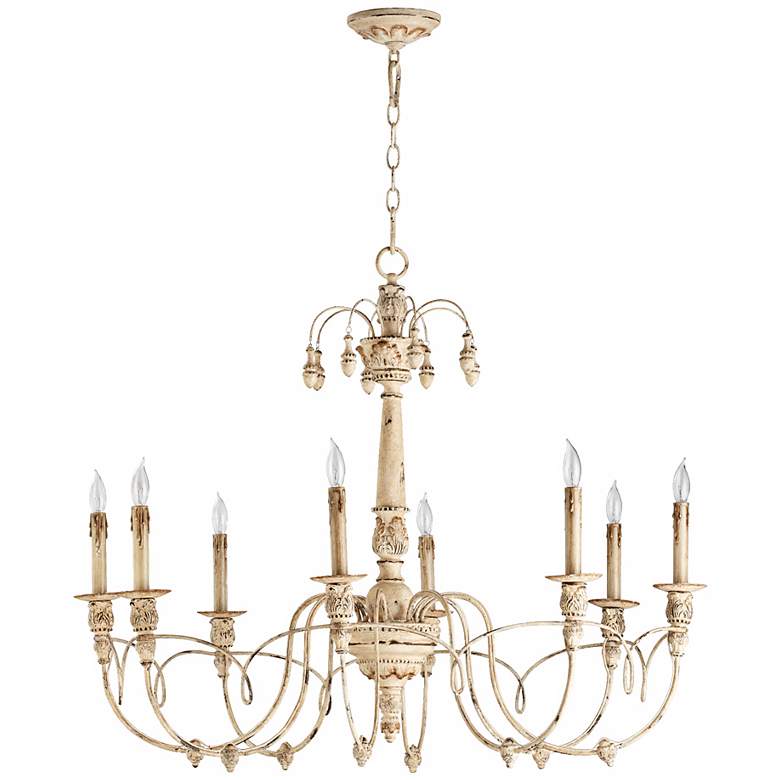 Image 2 Quorum Salento 8-Light 37 inch Wide Persian White Chandelier