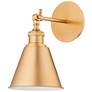1_Quorum Small Cone 11 3/4" High Aged Brass Wall Sconce