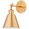 Quorum Small Cone 11 3/4" High Aged Brass Wall Sconce