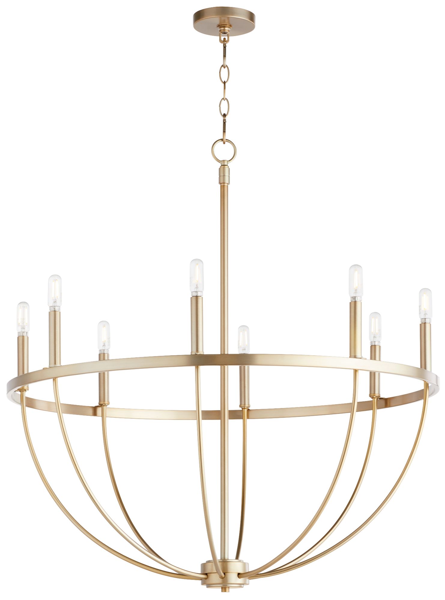 Quorum Tribute 32" Wide Aged Brass 8-Light Chandelier