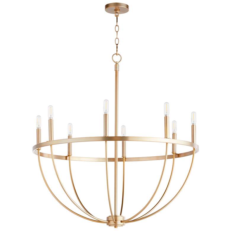 Image 1 Quorum Tribute 32" Wide Aged Brass 8-Light Chandelier