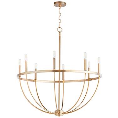 Quorum Tribute 32" Wide Aged Brass 8-Light Chandelier