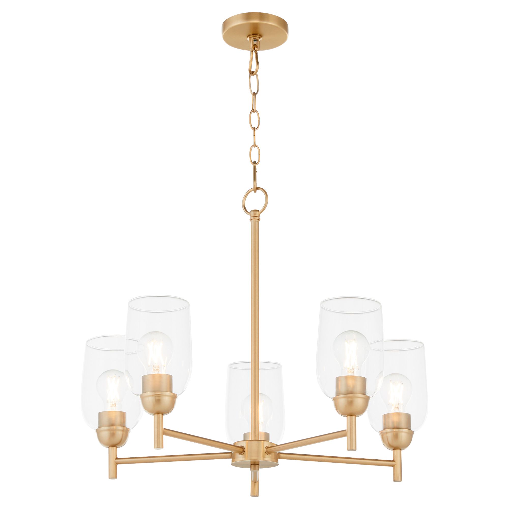 Image 2 Quorum Wallinger 24 1/2" Wide Aged Brass 5-Light Chandelier more views