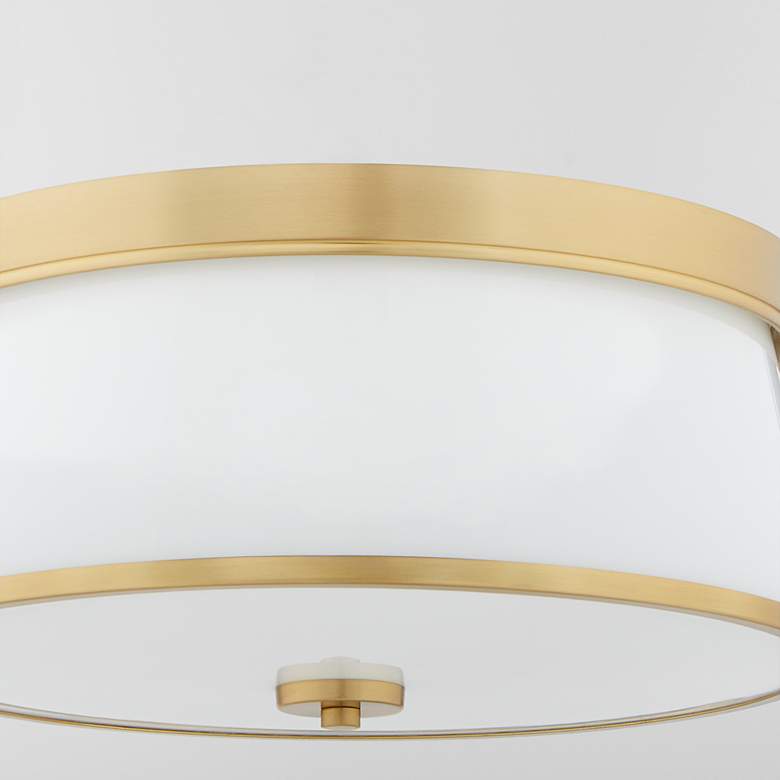 Image 4 Quorum Weir 16" Wide Aged Brass Drum Ceiling Light more views