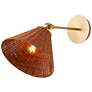 2_Quorum Wicker 10" High Aged Brass Adjustable Wall Sconce more views
