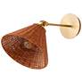 3_Quorum Wicker 10" High Aged Brass Adjustable Wall Sconce more views