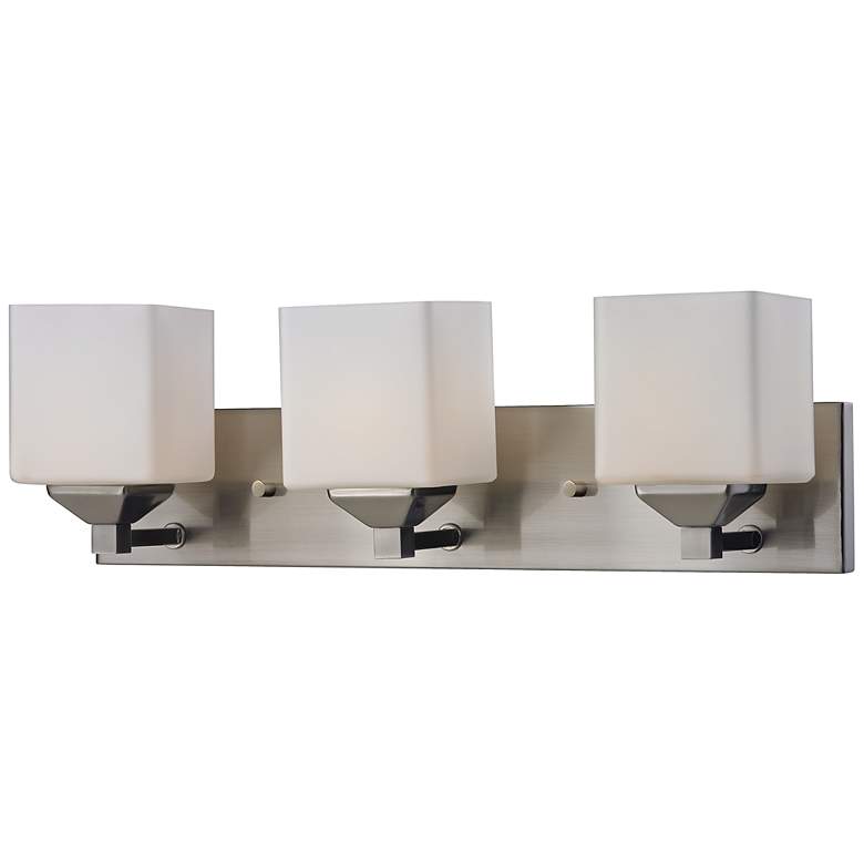 Image 1 Quube 24" Wide Brushed Nickel 3-Light Vanity Bath Light